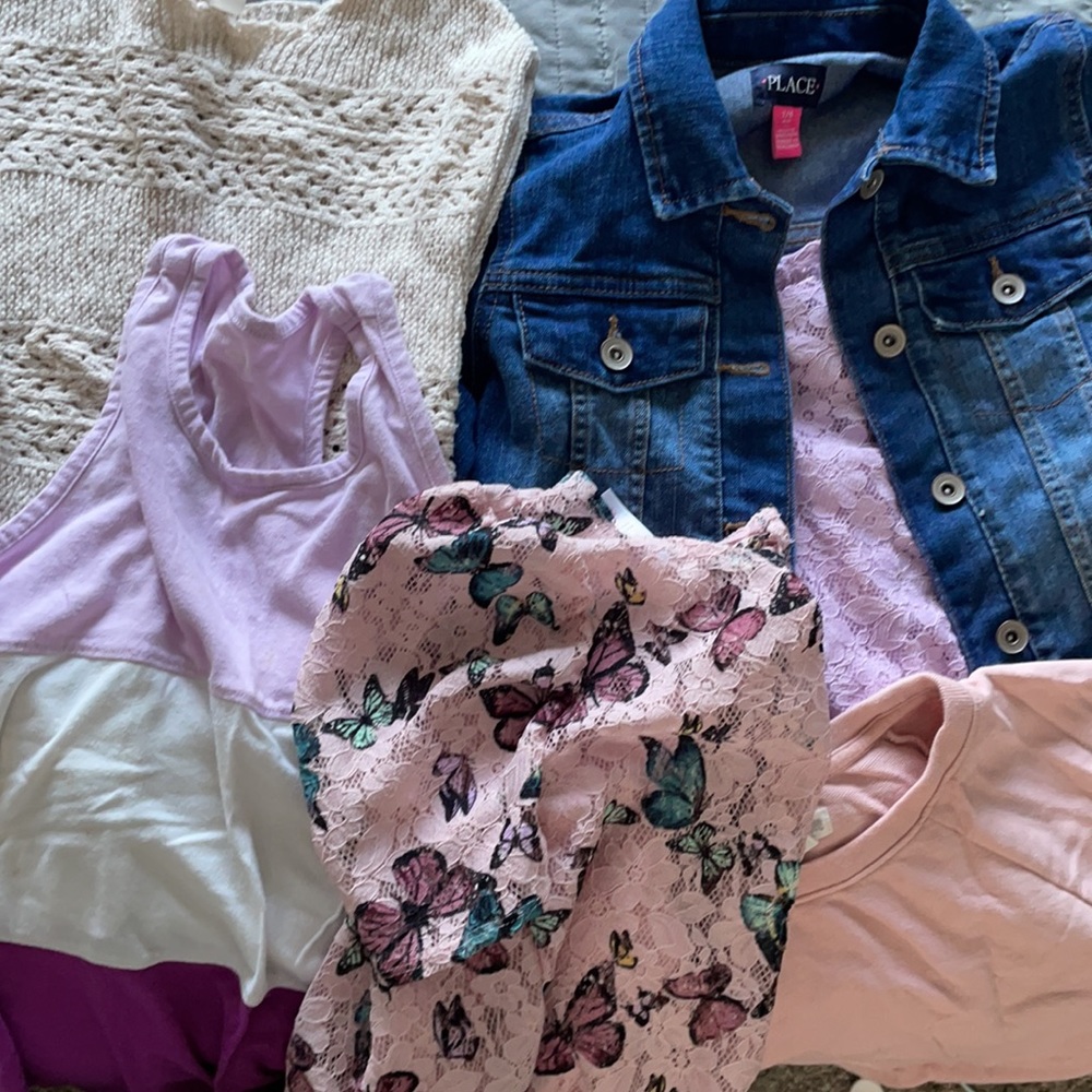 Bundle of 7/8 tops Jean jacket